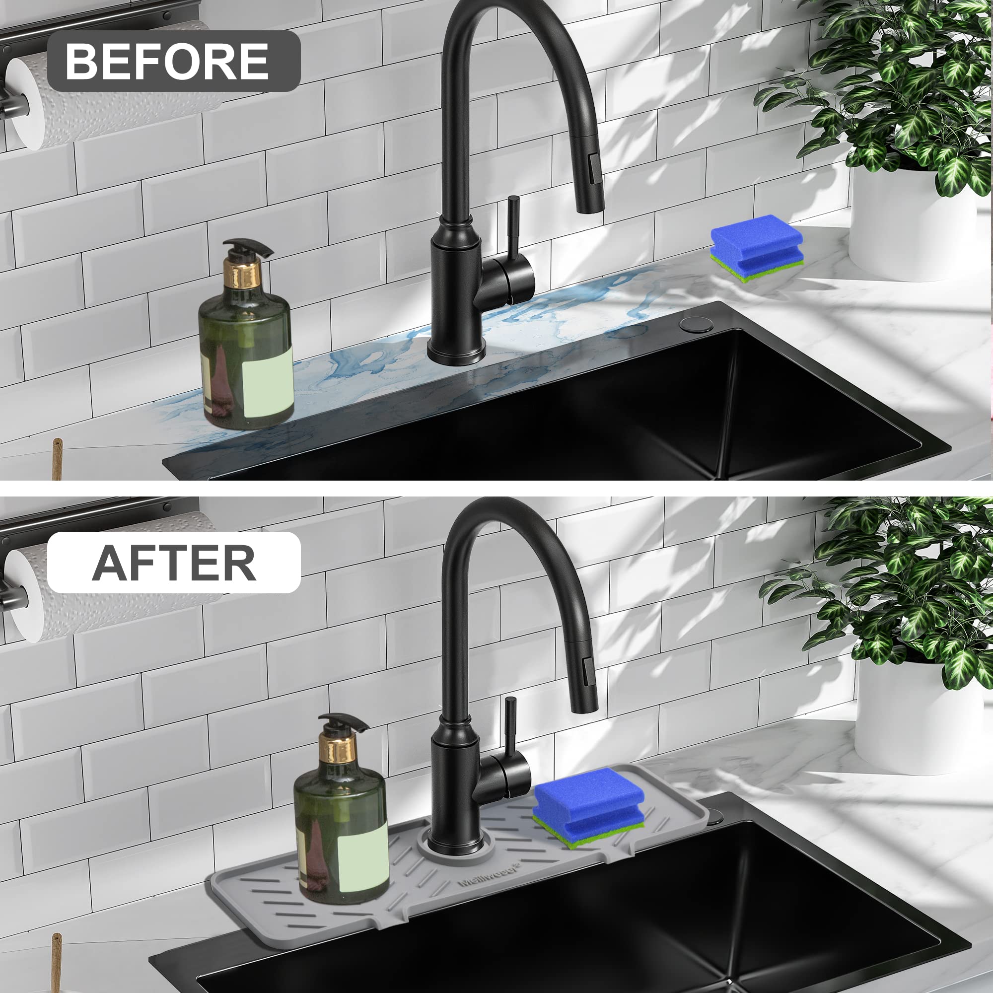 Upgraded Silicone Faucet Splash Guard - 18