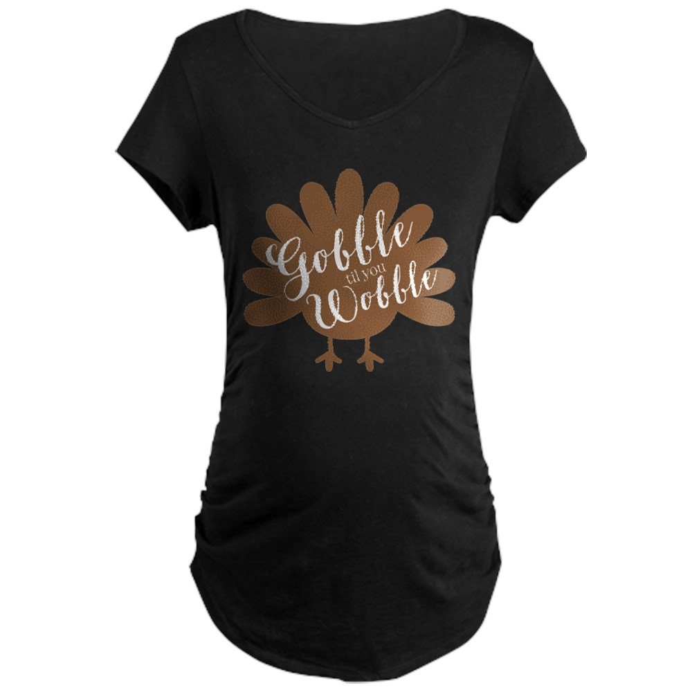 Funny Gobble Wobble Turkey Maternity T-Shirt for Pregnant Women - Cute Thanksgiving Pregnancy Tee for Holiday Photos & Family Gatherings