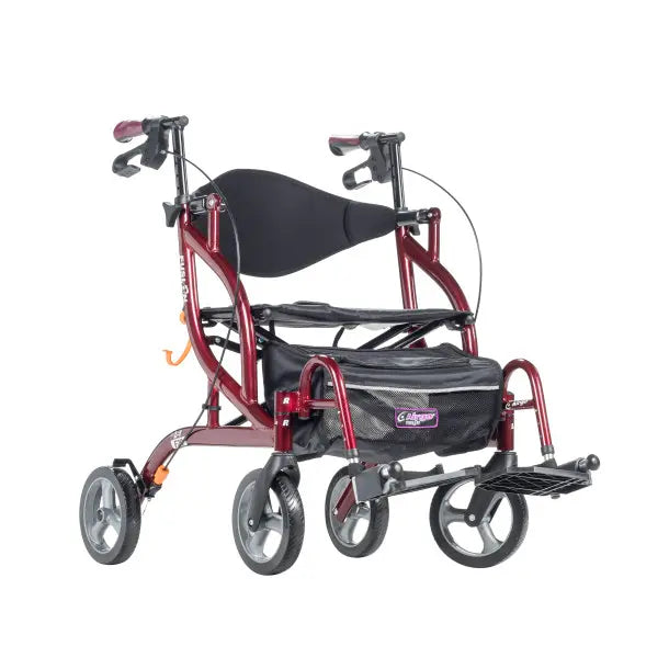 Airgo® Fusion F18 Side Folding Rollator Walker with Seat - Lightweight Mobility Transport Chair for Seniors & Adults - Indoor & Outdoor Use for Shopping, Travel, and Doctor Visits