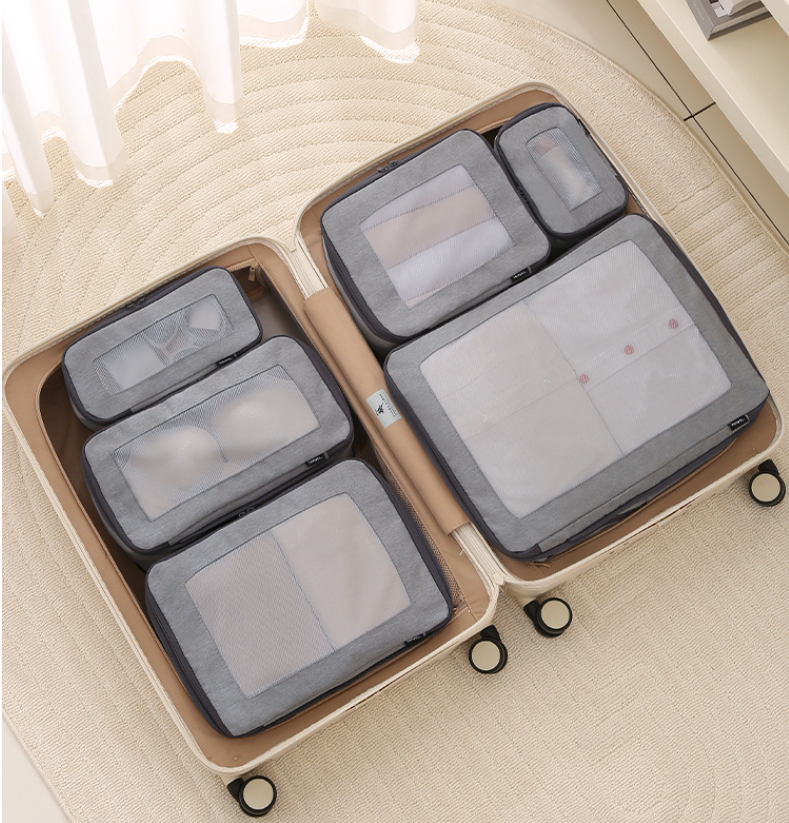 Comfort Travel CC07 Set of 4 Black Compression Packing Cubes for Suitcase Organization - Perfect for Travel, Business Trips & Vacation Packing