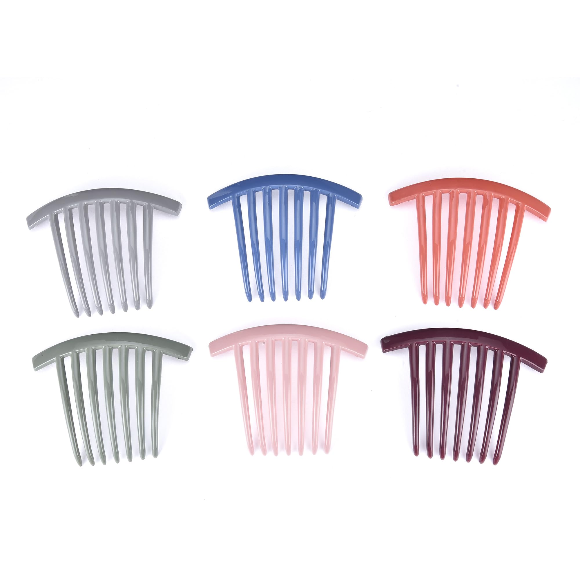 Plucket® 2-Pack French Twist Hair Combs - 7 Teeth Large Flexible Side Combs for Women & Girls | No-Slip Durable Hair Accessories in Pastel Colors | Perfect for Updos, Weddings & Everyday Styling