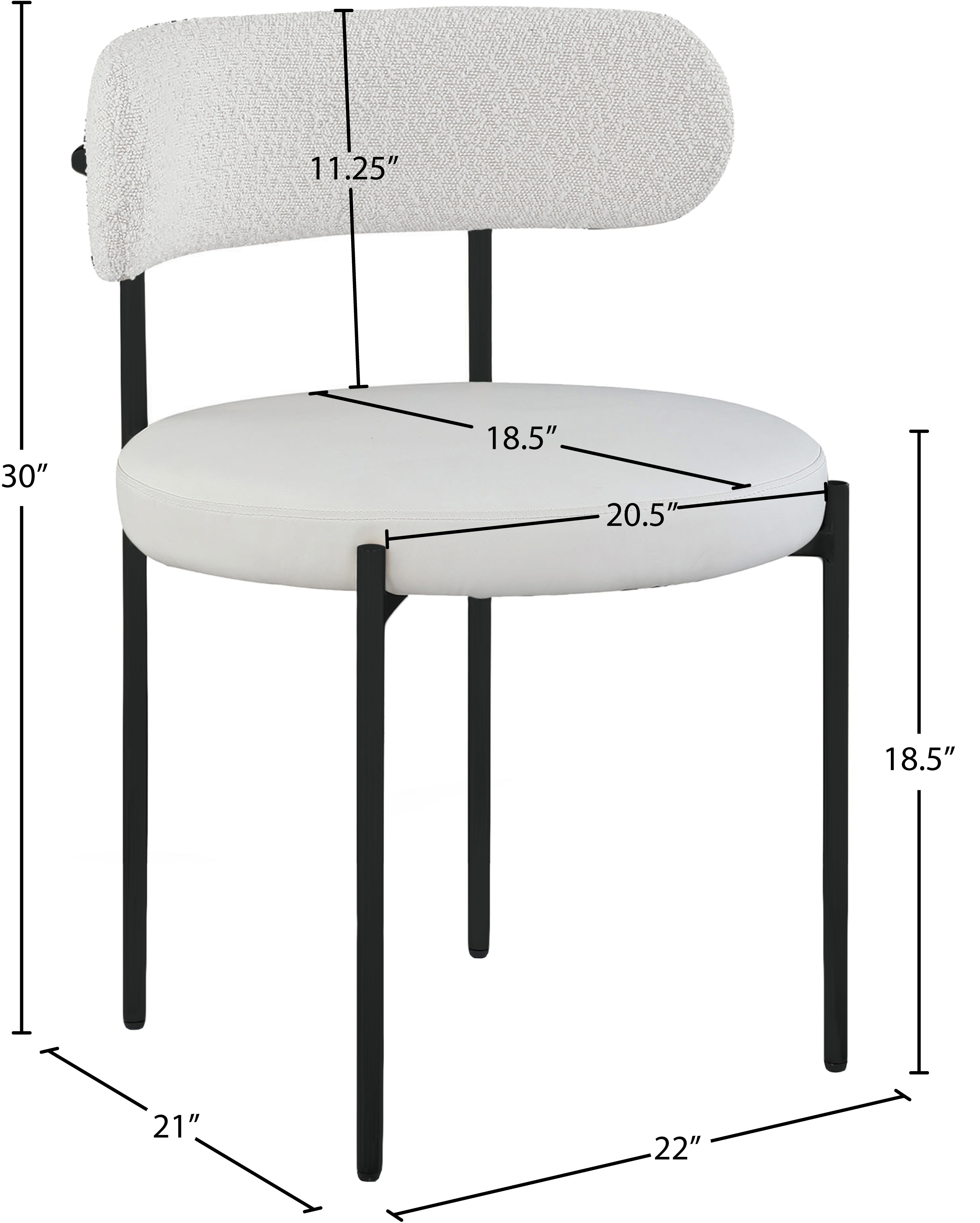 Vegan Leather & Boucle Fabric Dining Chair - Modern Comfort for Home, Office & Restaurant Use