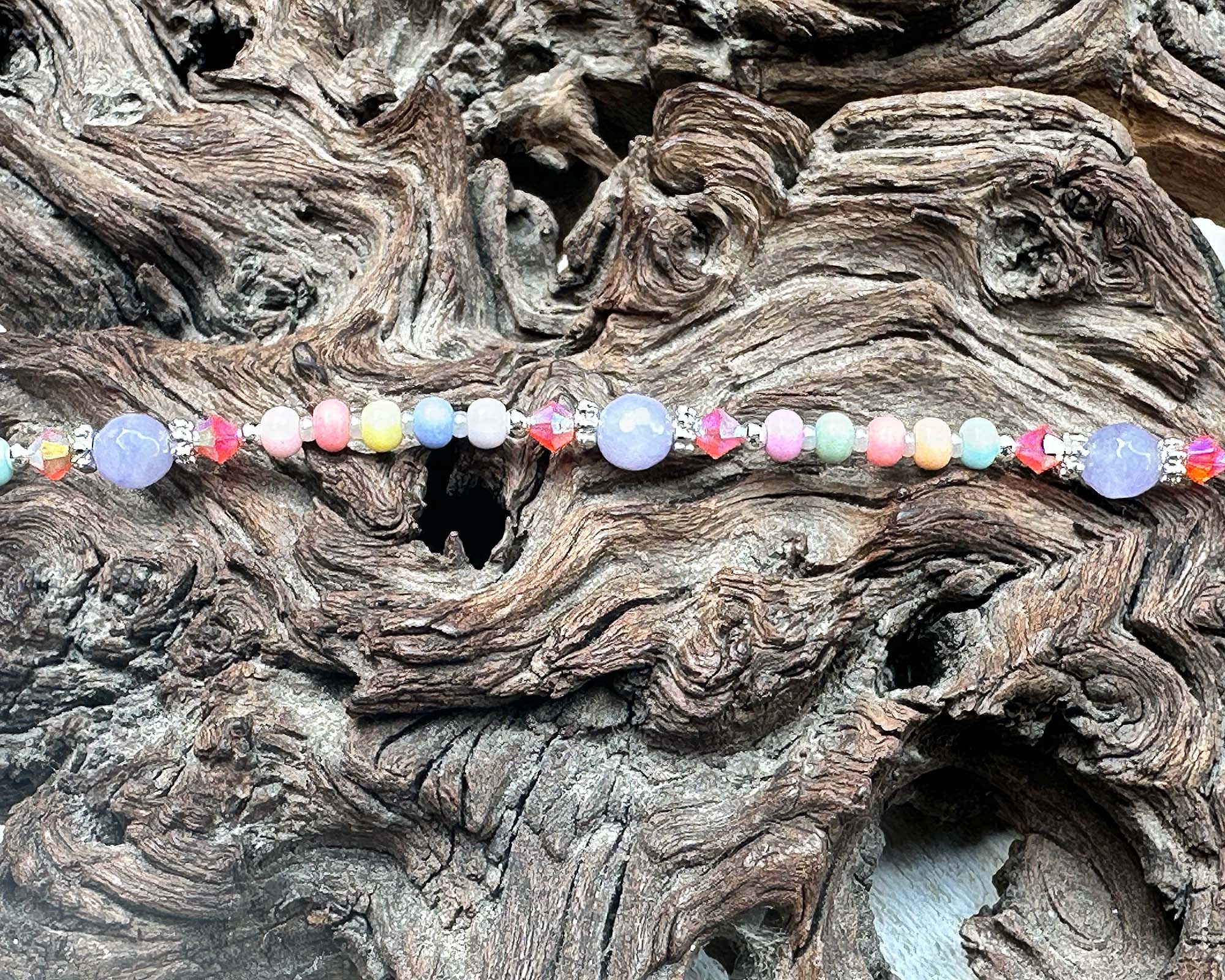9 Candy Purple Jade Gemstone Beaded Anklet - Elegant Handmade Adjustable Ankle Bracelet for Women - Perfect for Beach, Yoga, Boho Fashion & Summer Outfits