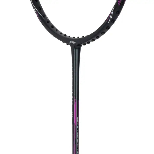 Li Ning Combat Z8 Badminton Racket - Lightweight 80g Carbon Fiber Badminton Racquet (Dark Slate/Gray/Pink) for Professional & Recreational Players - Perfect for Tournaments & Training Sessions