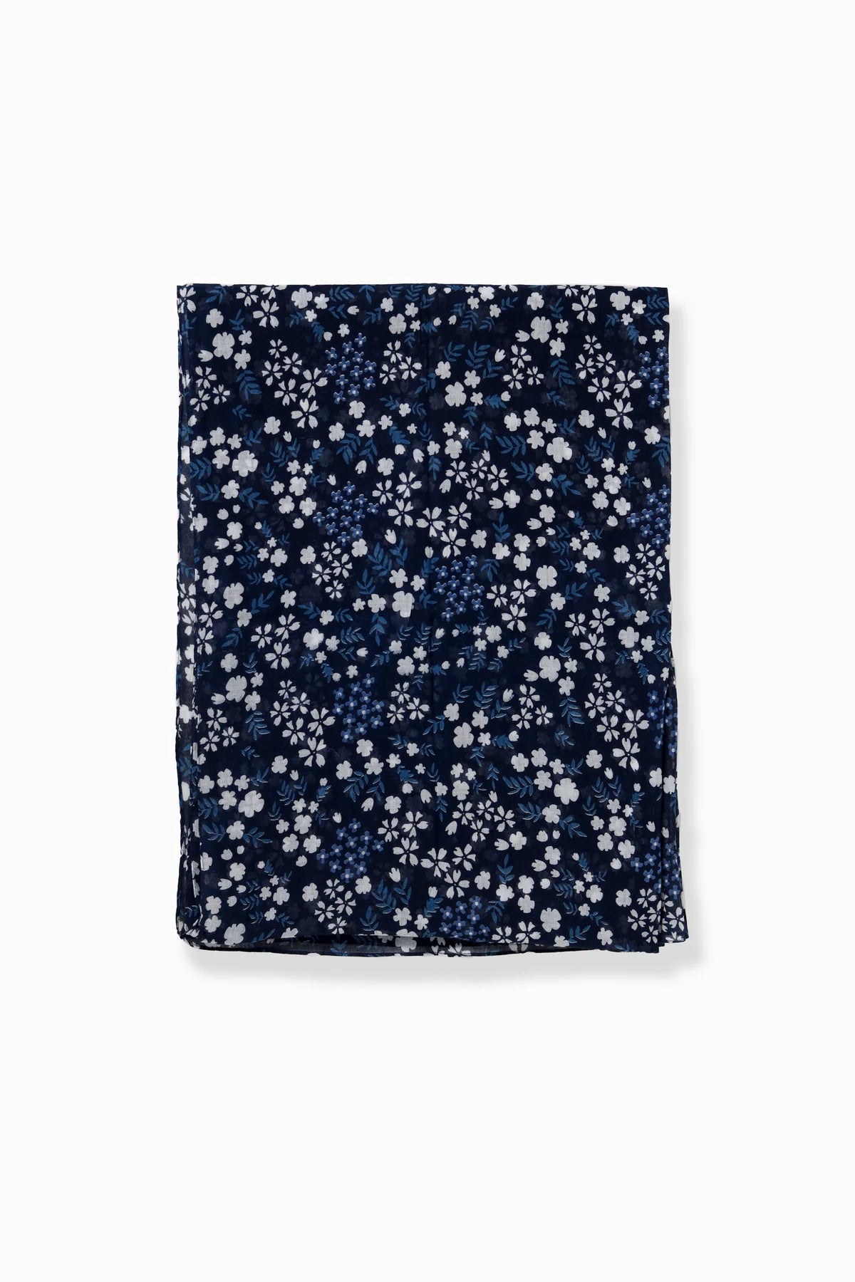 Blue Sakura Long Scarf - Elegant Floral Print Womens Fashion Accessory for Winter, Spring & Special Occasions