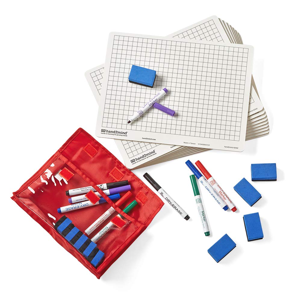 Double-Sided Centimeter Grid Dry Erase Whiteboards for Students - 30 Pack | Math Graphing Practice, Classroom Activities & Homework Helper | Portable Whiteboard for School, Office & Home Learning