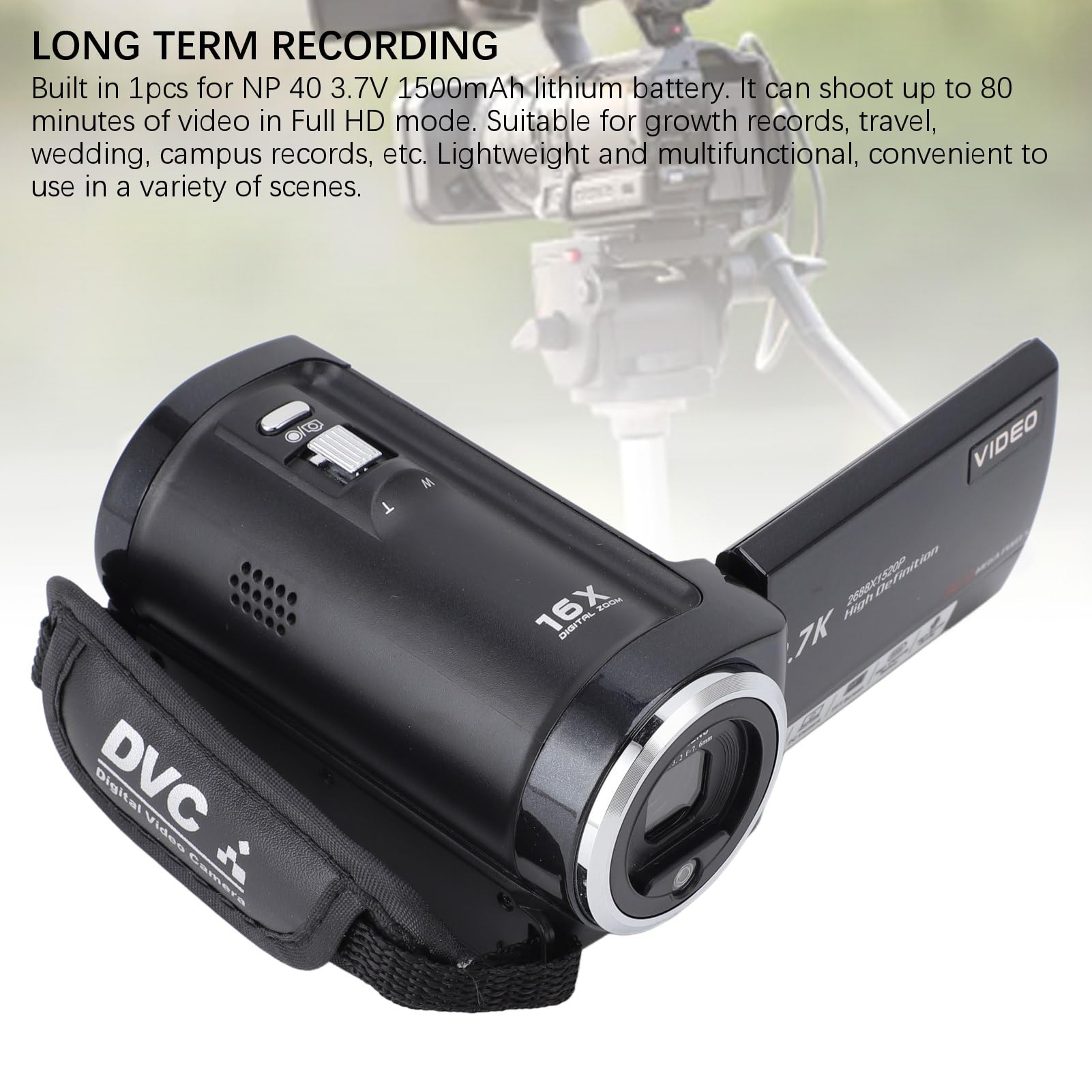 GOWENIC 2.7K HD 50MP Digital Video Camera with 2.8