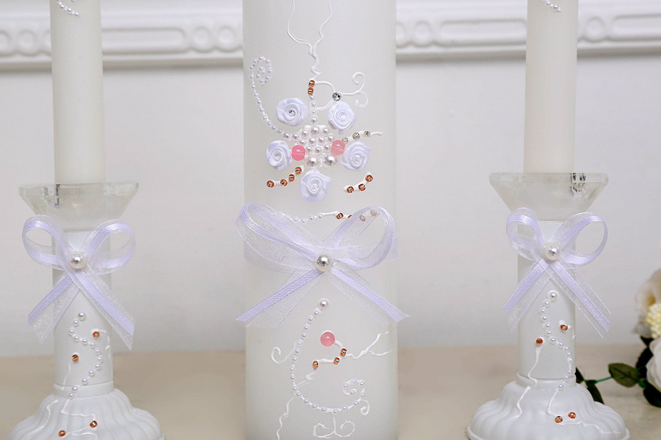 3-Piece Rustic Wedding Unity Candle Set - Handmade Ceremony Candles for Rustic, Farmhouse & Boho Weddings