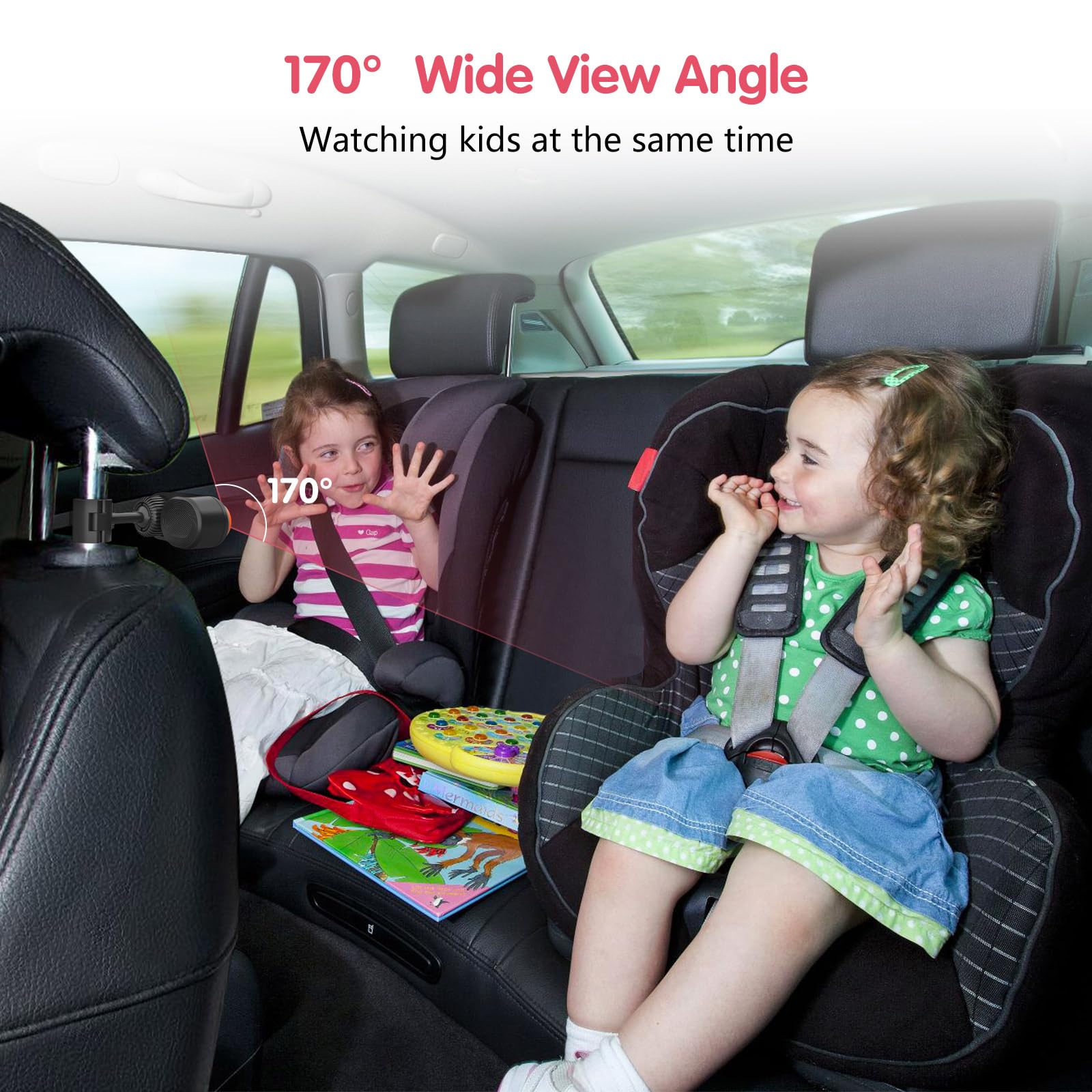 BM3 Car Baby Camera with Universal Air Vent Clip - Super Stable HD Rear Seat Monitor for Safe Driving | Ideal for Parents, Road Trips & Family Travel