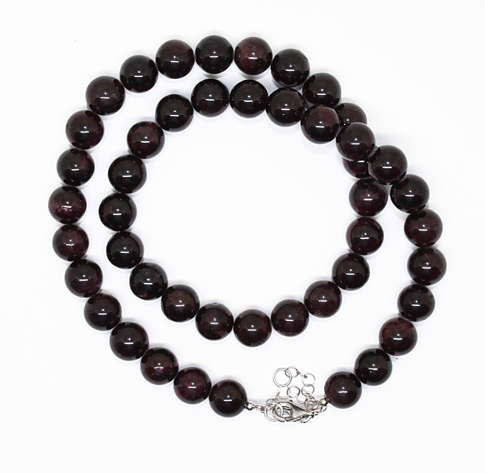 Natural Garnet Beaded Necklace - 925 Sterling Silver Handmade Jewelry for Women, Healing Crystal Gift for Her | Perfect for Casual Wear, Yoga & Meditation, Spiritual Healing & Everyday Elegance
