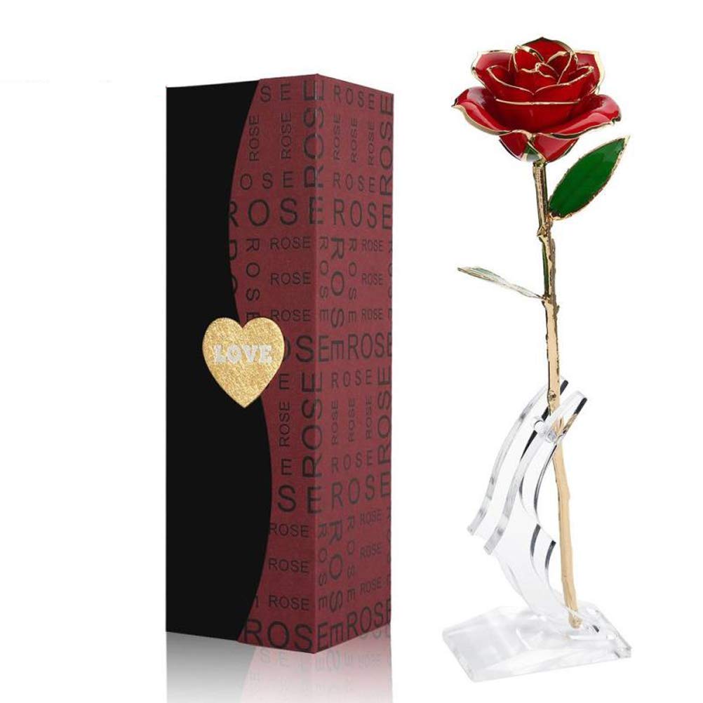24K Gold Dipped Real Preserved Rose - Luxury Valentine's Day Gift for Her, Mother's Day Present, Wedding Anniversary Keepsake - Perfect for Romantic Surprises, Special Occasions & Home Decor