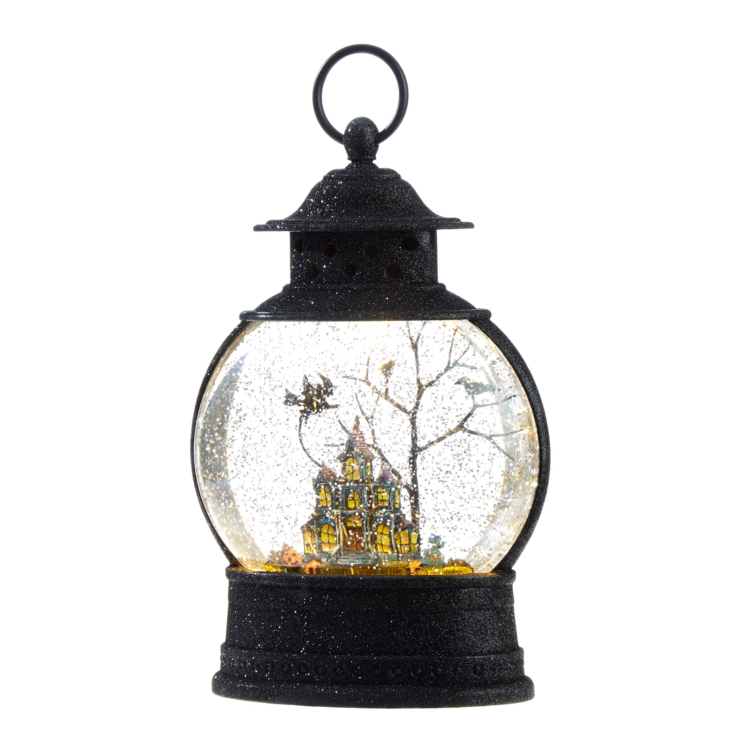 RAZ Imports 10 Inch Haunted Mansion Witch Lighted Water Lantern Halloween Water Globe - Perfect for Spooky Home Decor, Party Centerpiece, and Gift Giving