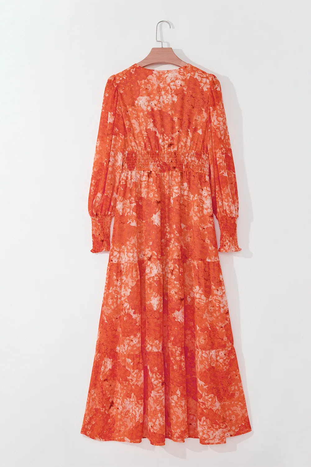 Stylish Orange Beach Maxi Dress with Long Sleeves - Perfect for Summer Vacations, Seaside Weddings & Boho Fashion