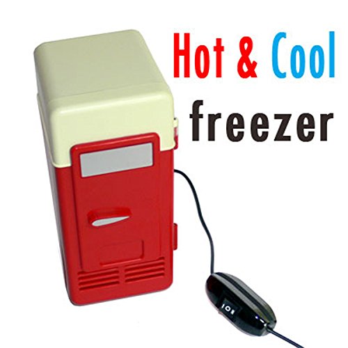 Mini USB Fridge - Portable Cooler & Warmer for Drinks in Car/Office (Red)