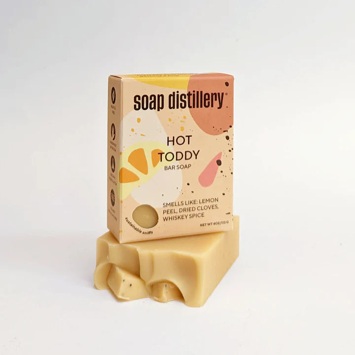 Soap Distillery Hot Toddy Scented Bar Soap - Natural Handmade Soap for Men & Women - Moisturizing & Exfoliating - Perfect for Gifts, Bath, Shower & Spa Relaxation