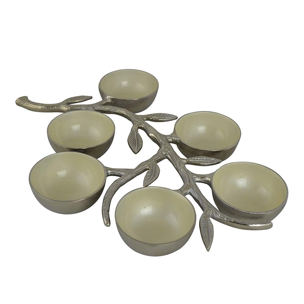 6-Piece White Sectioned Serving Bowl Set - Perfect for Nuts, Candy, Snacks, Home Decor & Wedding Gifts - Ideal for Parties, Holidays and Kitchen Organization