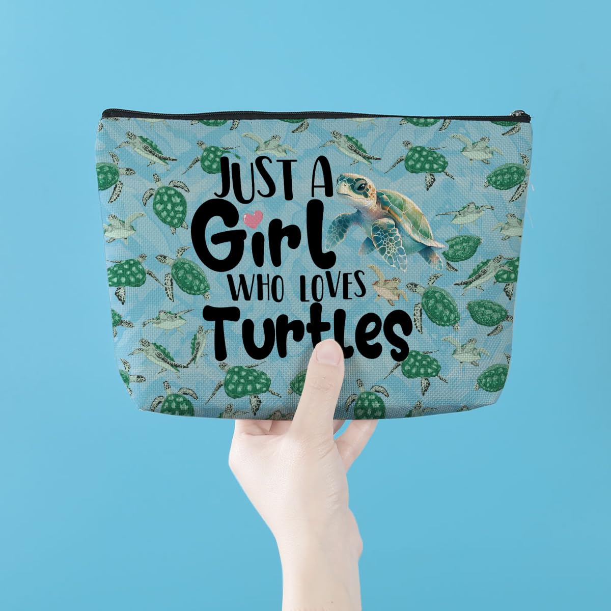 Sea Turtle Makeup Bag for Women - Cute Cosmetic & Toiletry Travel Bag - Perfect Gift for Animal Lovers, Sisters, Friends - Birthday, Graduation, Friendship Present - Ideal for Travel, Beach Trips & Daily Use