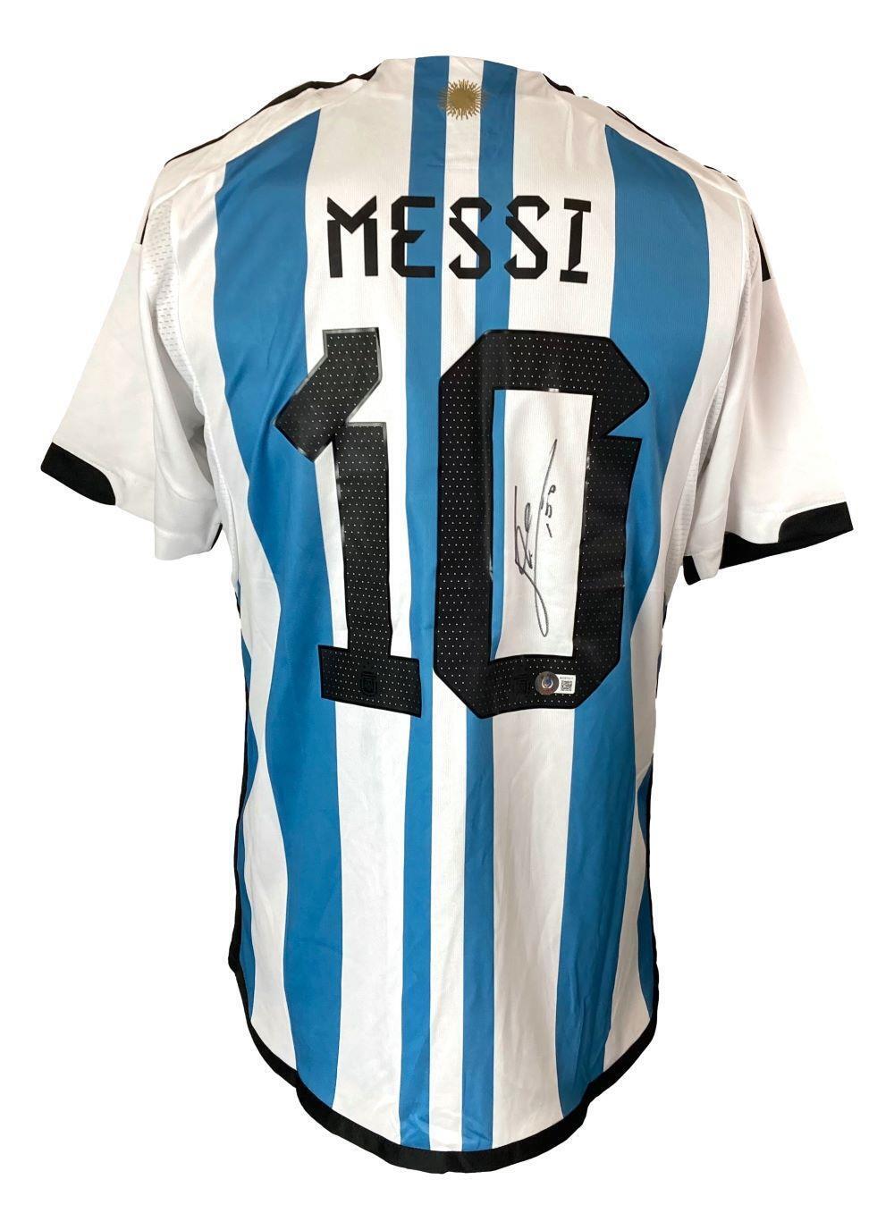 Authentic Lionel Messi Signed Argentina Adidas Soccer Jersey BAS AC97317 - Collectible Memorabilia for Fans & Sports Enthusiasts - Perfect for Display, Gifts, and Football Collections
