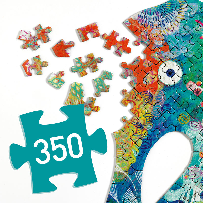 Djeco 350-Piece Sea Horse Art Puzzle – Creative Jigsaw Puzzle for Adults & Kids, Perfect for Home Decor, Gifts & Relaxation