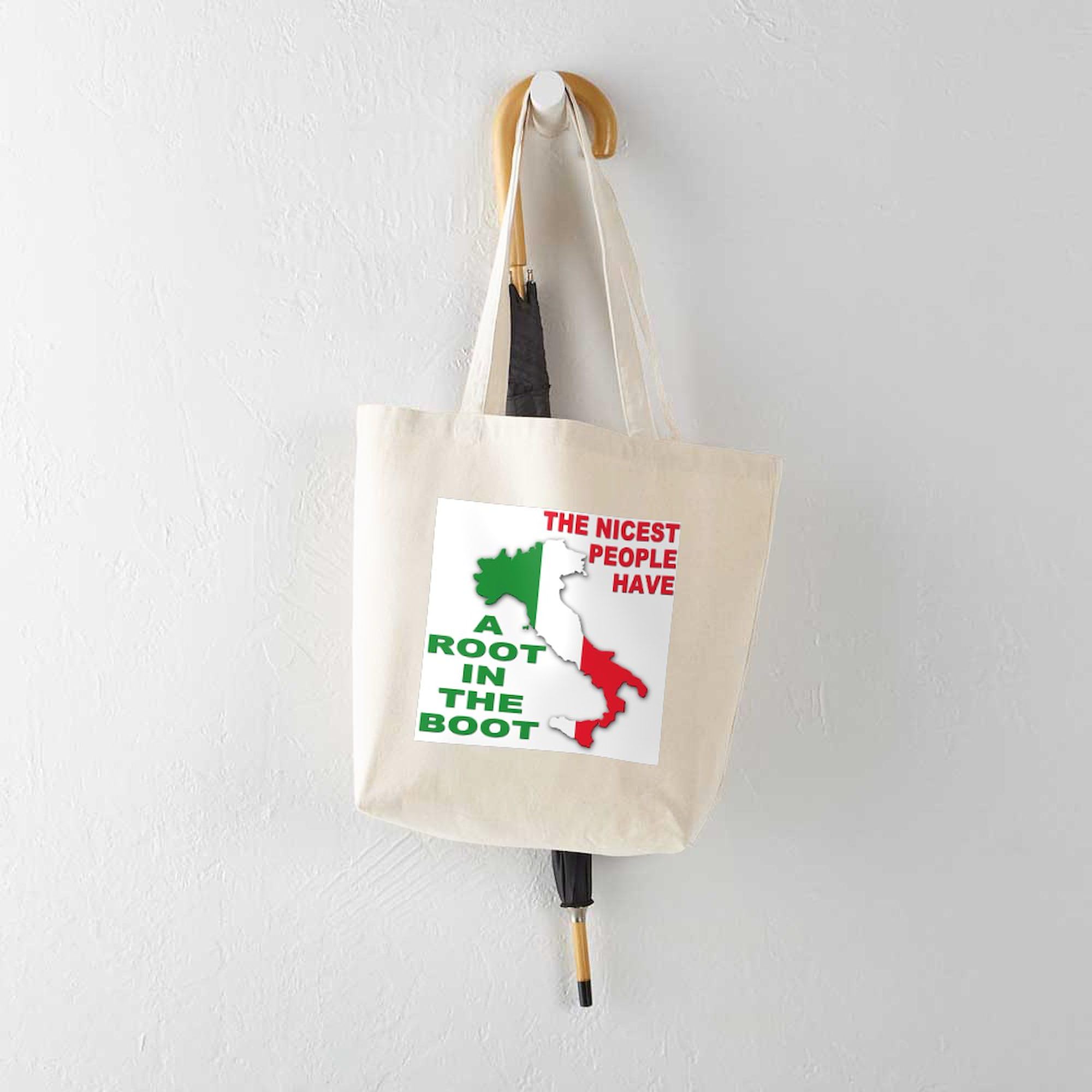 Italian Pride Tote Bag - Natural Canvas Reusable Shopping Bag with Italian Flag Design | Perfect for Groceries, Beach Trips & Farmers Markets