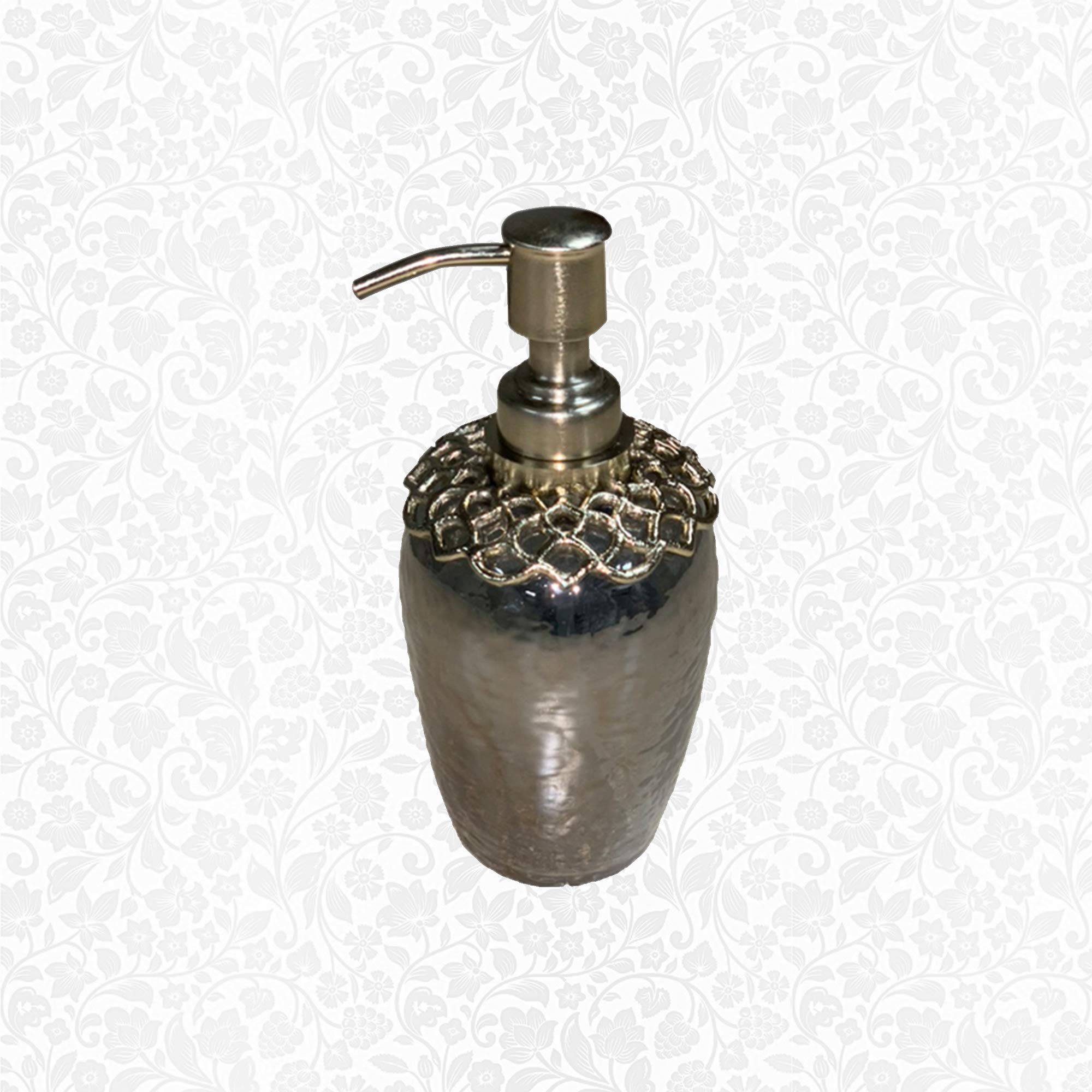 Decozen Brass and Glass Gold Soap Dispenser - Refillable Liquid Soap & Lotion Pump for Kitchen, Bathroom, and Home Decor | Elegant Arabesque Collection | Perfect for Modern Farmhouse, Luxury Spa, and Guest Bathroom Essentials