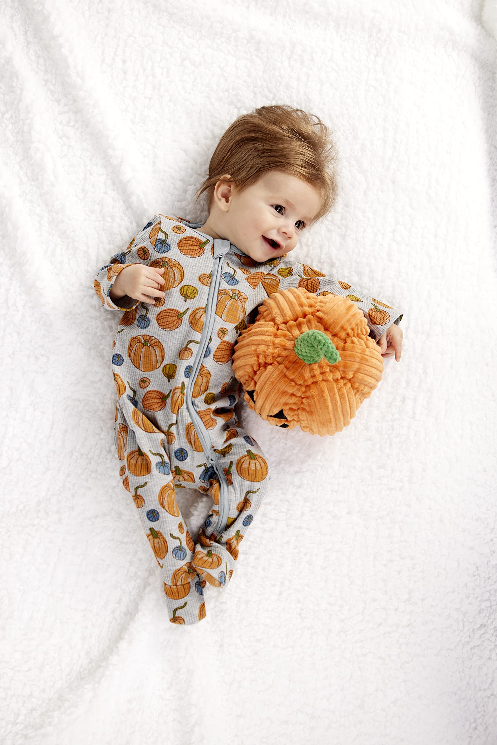 Mud Pie Baby Boys' Pumpkin Patch Sleeper - Soft & Cozy Footed Pajamas for Infants & Toddlers - Perfect for Fall, Halloween, and Family Photos