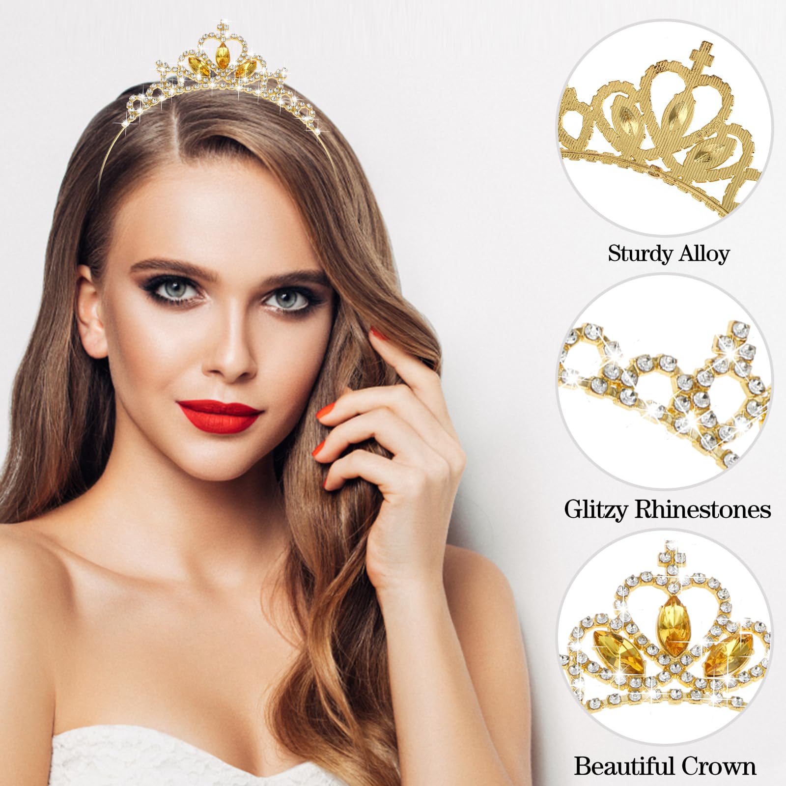 Sparkling Sibba Princess Crown Tiara for Women & Girls - Rhinestone Crystal Pearl Headband for Weddings, Prom, Parties & Costumes | Perfect Christmas Gift for Little Princesses | Birthday, Pageant, Photo Shoots & Special Occasions