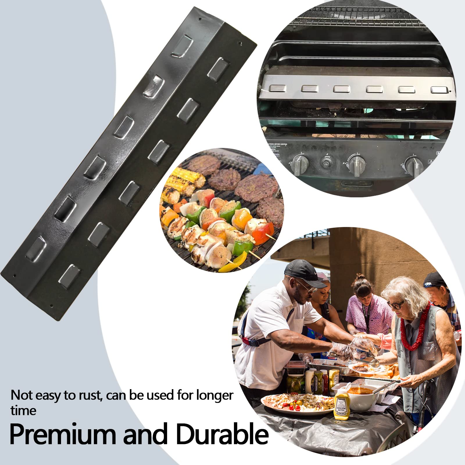 Hongso 27 Inch Porcelain Coated Steel Heat Plate Replacement - Compatible with Charbroil, Kenmore & Other Gas Grill Models | Durable & Rust-Resistant for Outdoor BBQ Cooking & Grilling