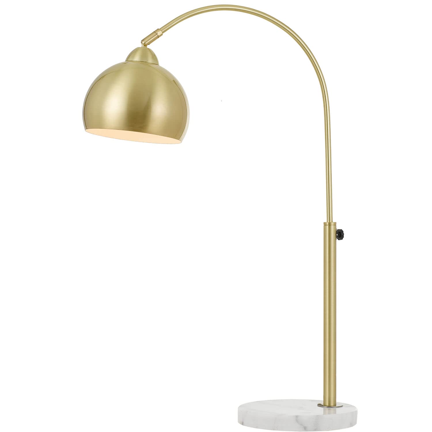 Hanover Colette Adjustable Arm Table Lamp - Metal Globe Shade in Pale Gold with Marble Base | Bedroom Nightstand, Living Room Accent, Hallway Lighting | Plug-in Desk Lamp for Home Office & Reading Nook
