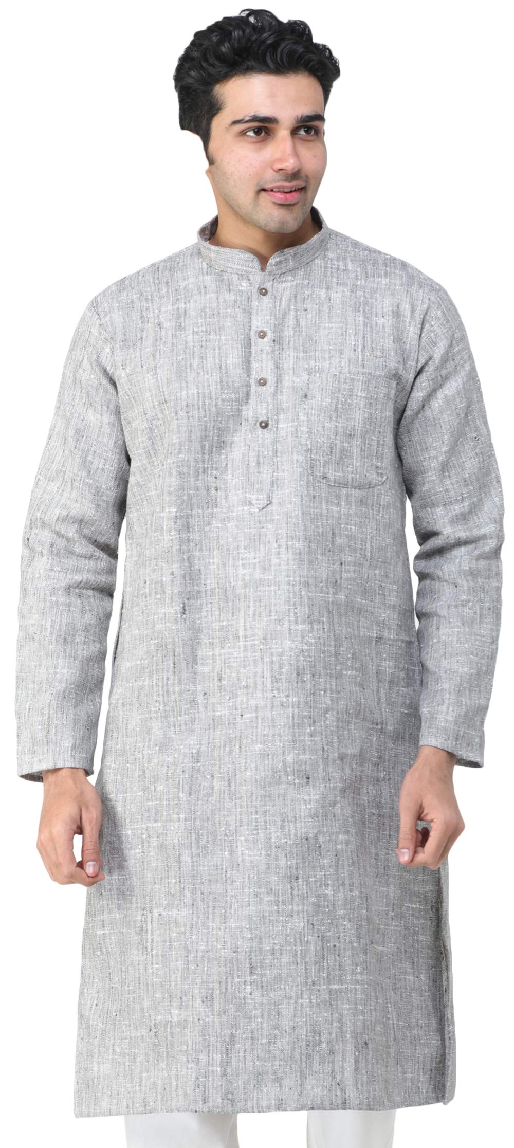 Exotic India Pure Handspun Charkha Cotton Kurta Pajama Set | Traditional Indian Ethnic Wear for Men | Perfect for Festivals, Weddings & Cultural Events