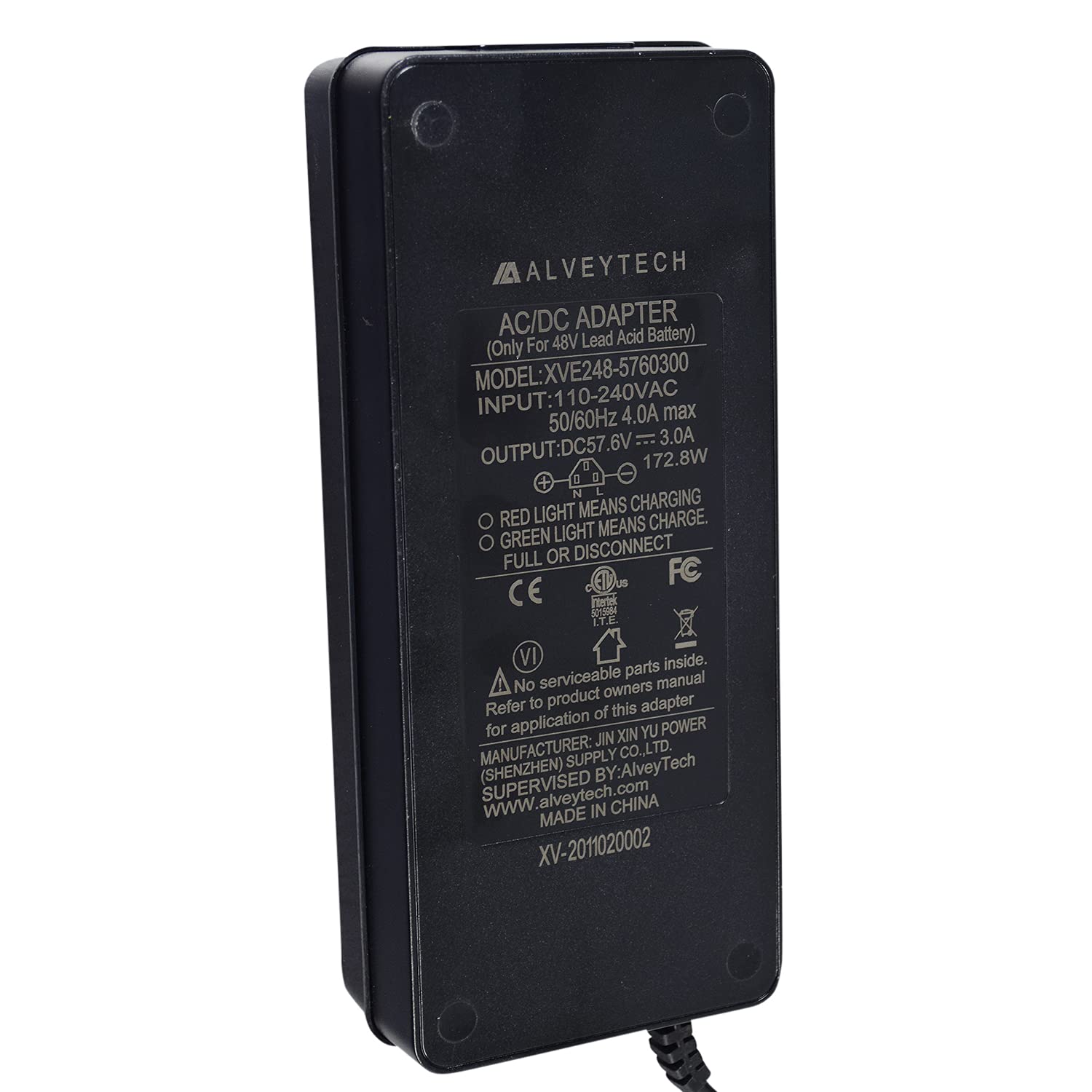 AlveyTech 48V 3.0A Fast Charger for eWheels Scooters - 3-Pin DC57.6V Battery Charger Compatible with AGM/SLA/Gel Batteries | Perfect for Commuting, Campus Travel & Urban Mobility