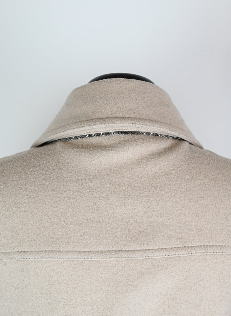 Brunello Cucinelli Beige Wool Coat Size 42 | Premium Italian Cashmere Blend Overcoat for Men | Perfect for Business Meetings & Winter Fashion