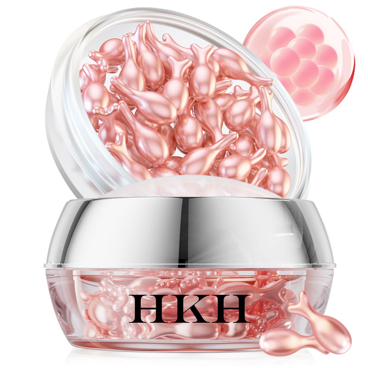 HKH Retinol Serum for Face - Anti-Aging Facial Serum with Vitamin C, E & Collagen - Reduces Wrinkles & Fine Lines, Firms & Hydrates Skin - Travel-Friendly (38 Count) - Perfect for Nighttime Skincare Routine & Daily Anti-Wrinkle Treatment