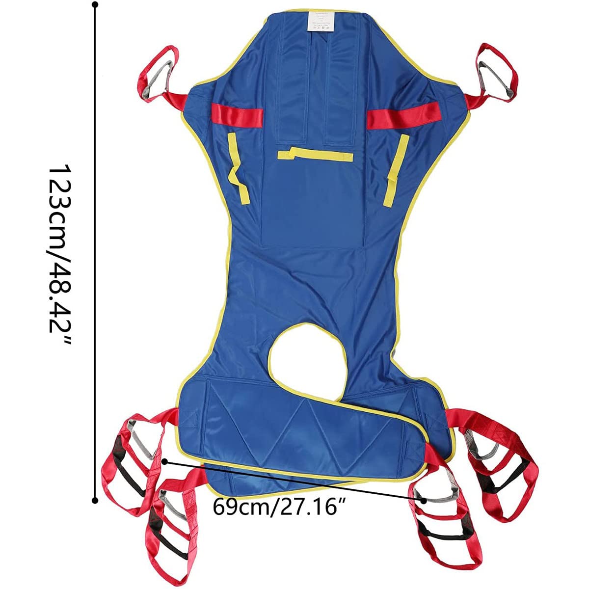 Full Body Patient Lift Sling - Heavy Duty Transfer Belt with Head & Neck Support, Split Legs & Commode Opening - Elderly & Disabled Care (Up to 180kg/400lbs) - Ideal for Home Use, Nursing Homes & Rehabilitation Centers