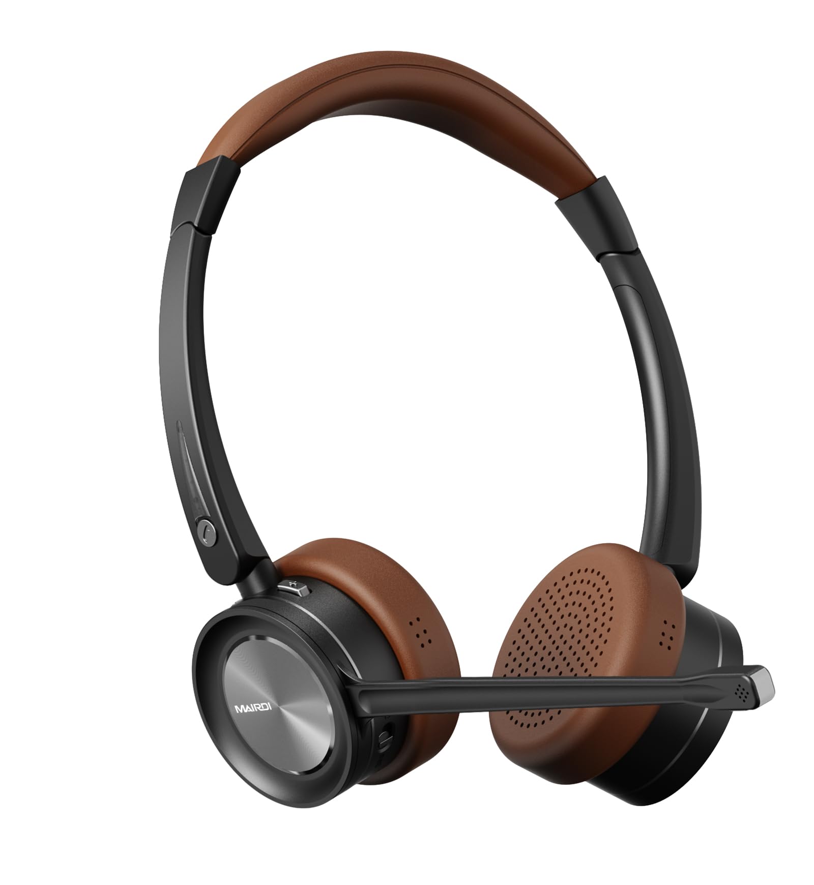 MAIRDI Wireless Bluetooth Headset with Noise Cancelling Microphone - Dual Connectivity 5.1 Multipoint Headphones for Truckers, Office Work, PC, Cell Phone - Perfect for Teams Calls, Home Office & Long-Distance Driving