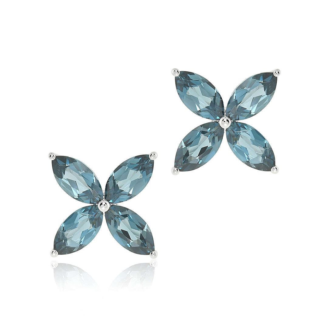 Stella London Blue Topaz Earrings - Elegant Gemstone Jewelry for Women, Perfect for Parties, Weddings & Special Occasions