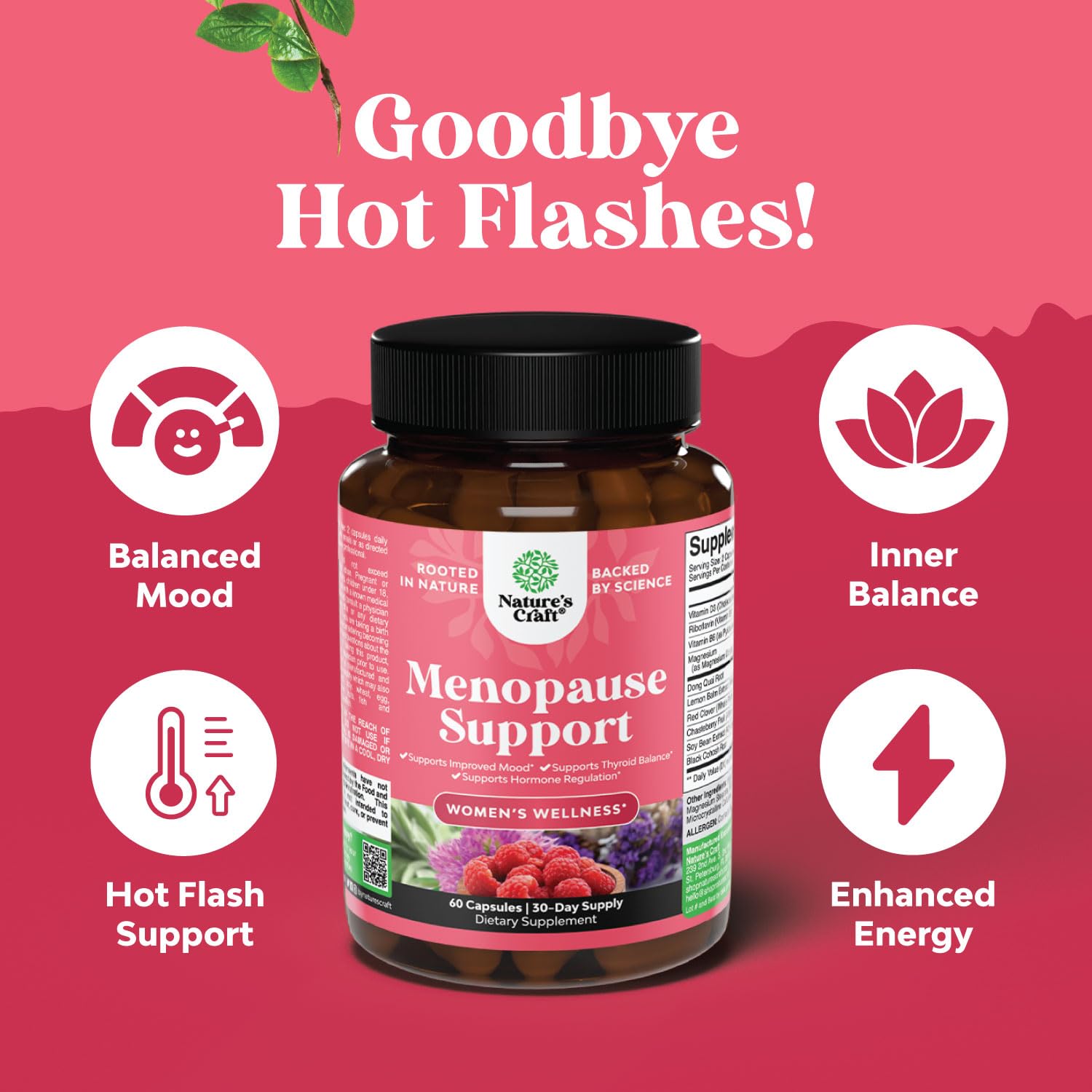 Herbal Menopause Supplement & 10000mcg Biotin Pills for Women & Men - Estrogen Balance Support & Hair Loss Prevention - Natural Vitamins for Hot Flash Relief & Healthy Hair Growth - Perfect for Daily Wellness Routine & Beauty Care