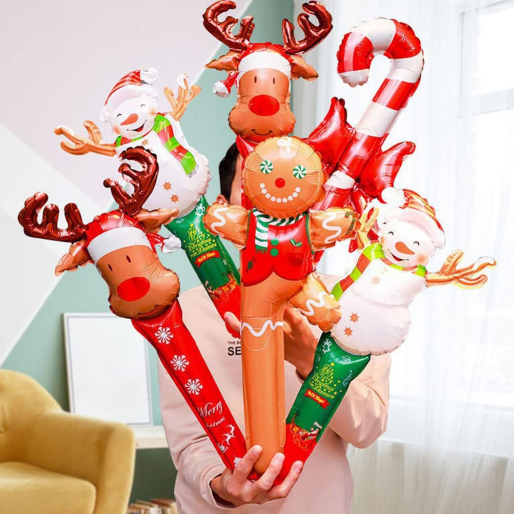 20pcs Inflatable Candy Cane Balloons - Christmas Decorations for Home, Party & Holiday Decor - Durable Aluminum Film Thunder Stick Balloons - Perfect for Xmas Tree Decor, Gift Wrapping & Festive Celebrations