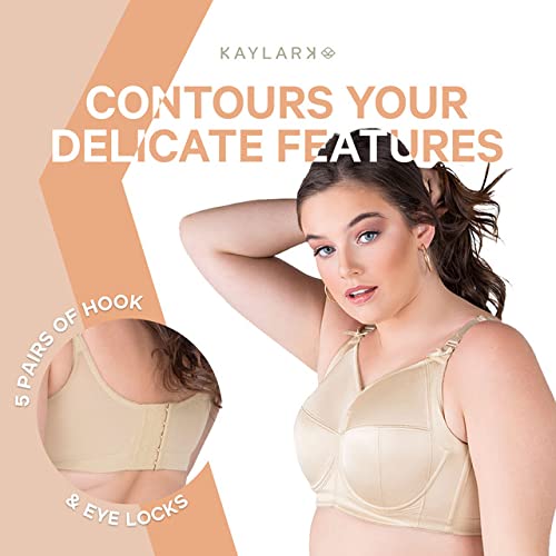 Kaye Larcky B003 High-Impact Sports Bra - Padded Back Support & Layered Cups for Full Coverage | Workout Essentials in Nude | Perfect for Running, Yoga & Gym Training