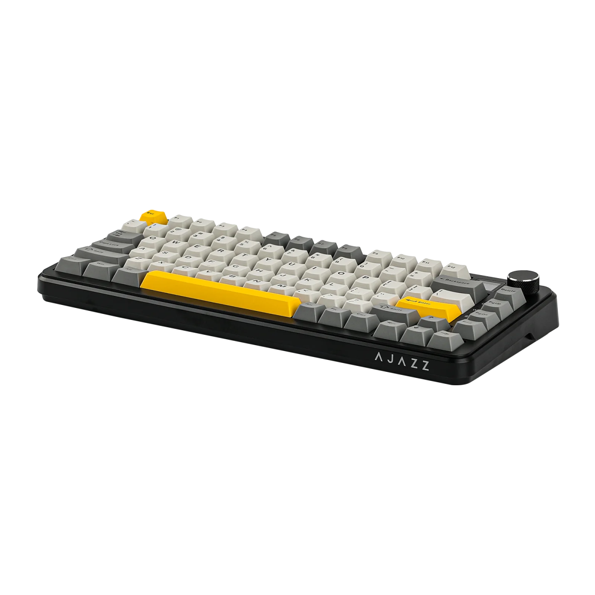 AJAZZ AK820 MAX RGB Mechanical Keyboard - Black Gray Yellow, Magnetic Switch, Wired & Wireless Gaming Keyboard with OLED Screen | Perfect for Gaming, Office Work, and Typing Enthusiasts