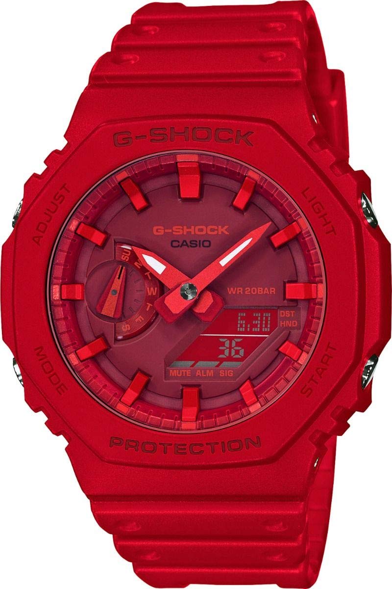 Casio GA-2100-4AER Men's Analog-Digital Quartz Watch with Resin Strap - Waterproof Sports Watch for Running, Hiking & Outdoor Activities