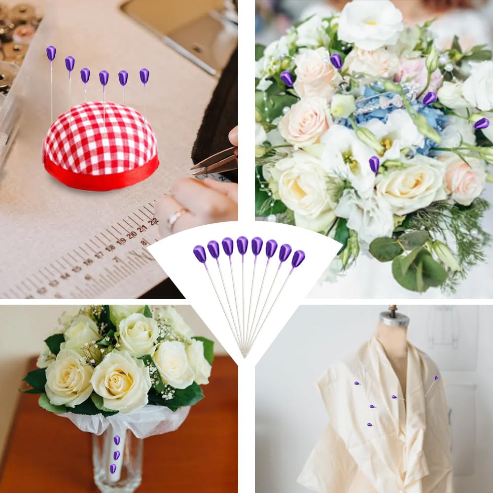 Colorful Pearl Head Pins for DIY Wedding Bouquets & Crafts - 55mm