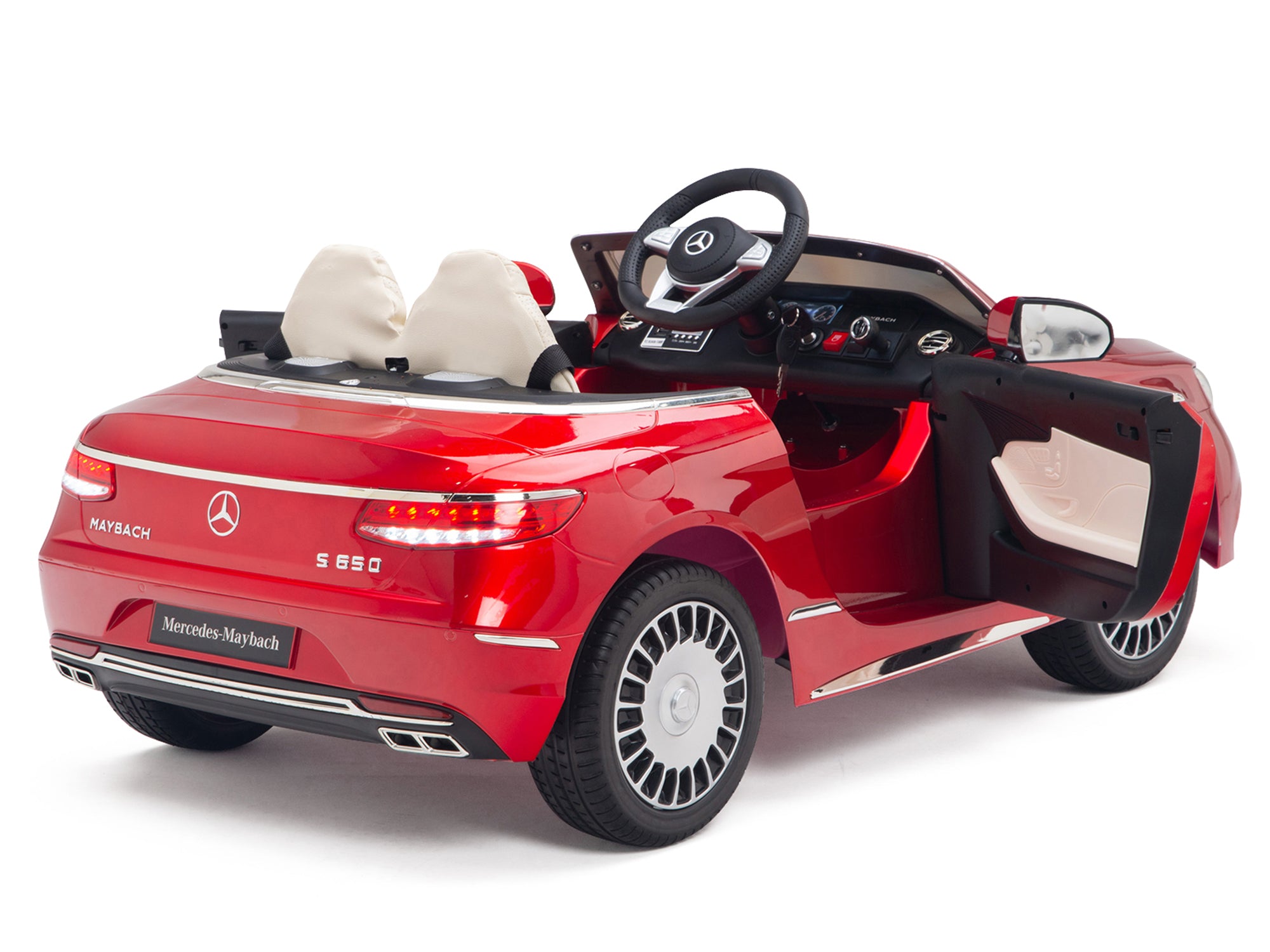 12V Mercedes Benz Maybach Kids Electric Ride-On Car with Remote Control, Radio & MP3 - Red | Luxury Toy Car for Toddlers & Children | Perfect for Birthdays, Christmas & Outdoor Play