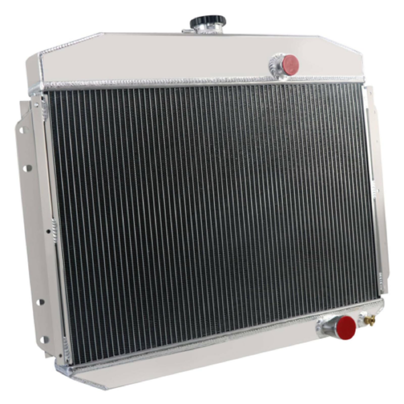 1961-1964 Ford F100 F250 F350 Pickup Truck 3 Row Aluminum Radiator with Shroud & Fan Relay - Heavy Duty Cooling System for 6 Cylinder L6 & V8 Engines - Perfect for Restoration Projects & Hot Weather Performance