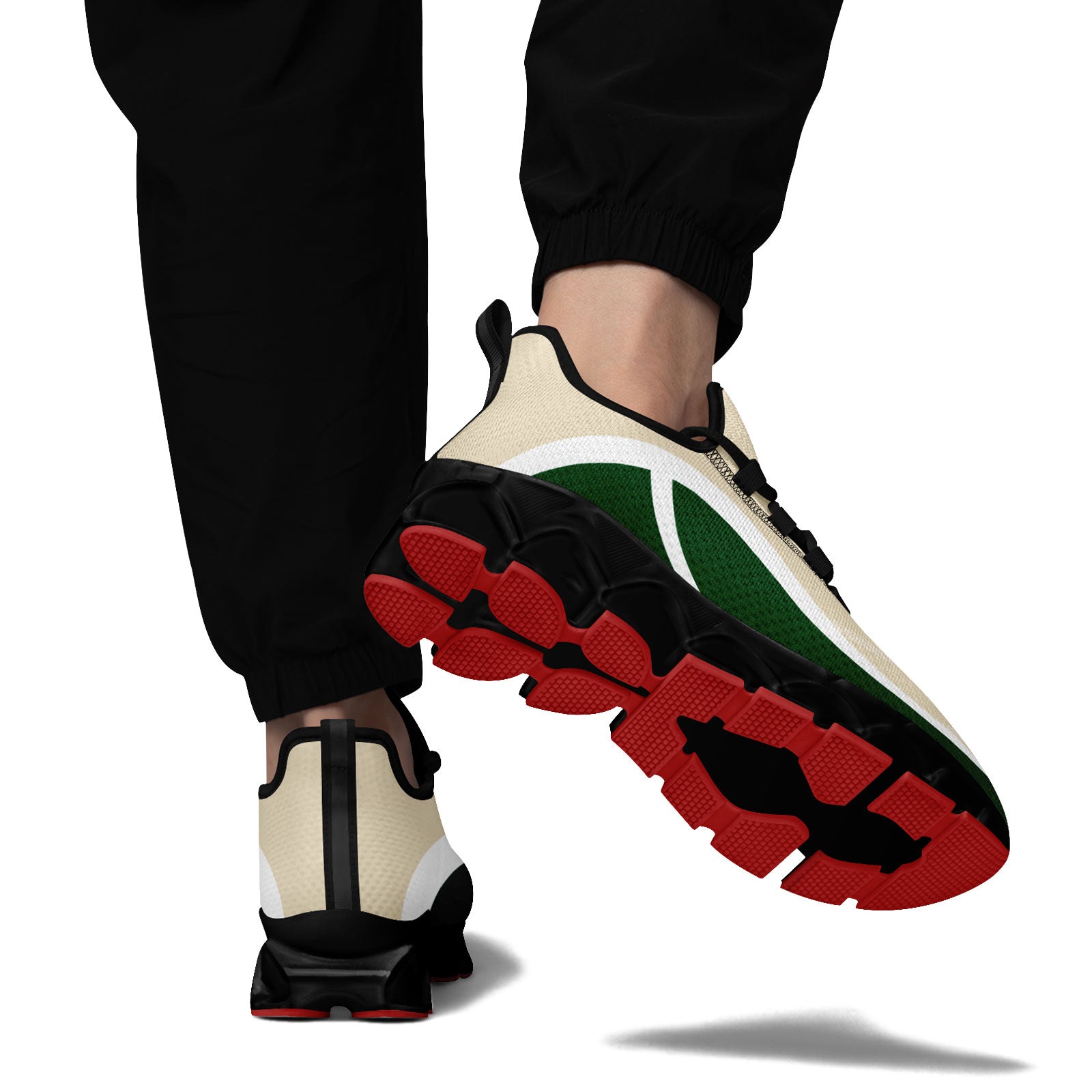 Custom Green Cream Maxsoul Sneakers - Personalized Comfort Shoes FN003XD D020391 Size 14 | Trendy Casual Wear for Men & Women, Perfect for Walking, Gym, and Street Fashion