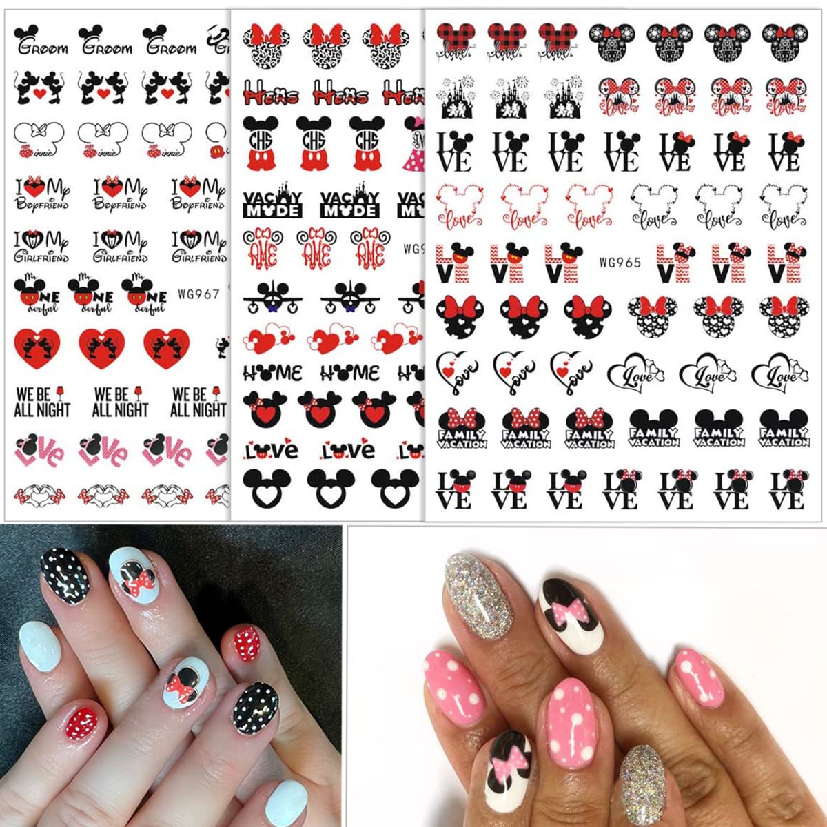 Valentine's Day Cartoon Heart Nail Art Stickers - Cute DIY Nail Decals for Women & Girls - Manicure Decoration Accessories - Perfect for Valentine's Gifts, Parties, and Nail Art Enthusiasts