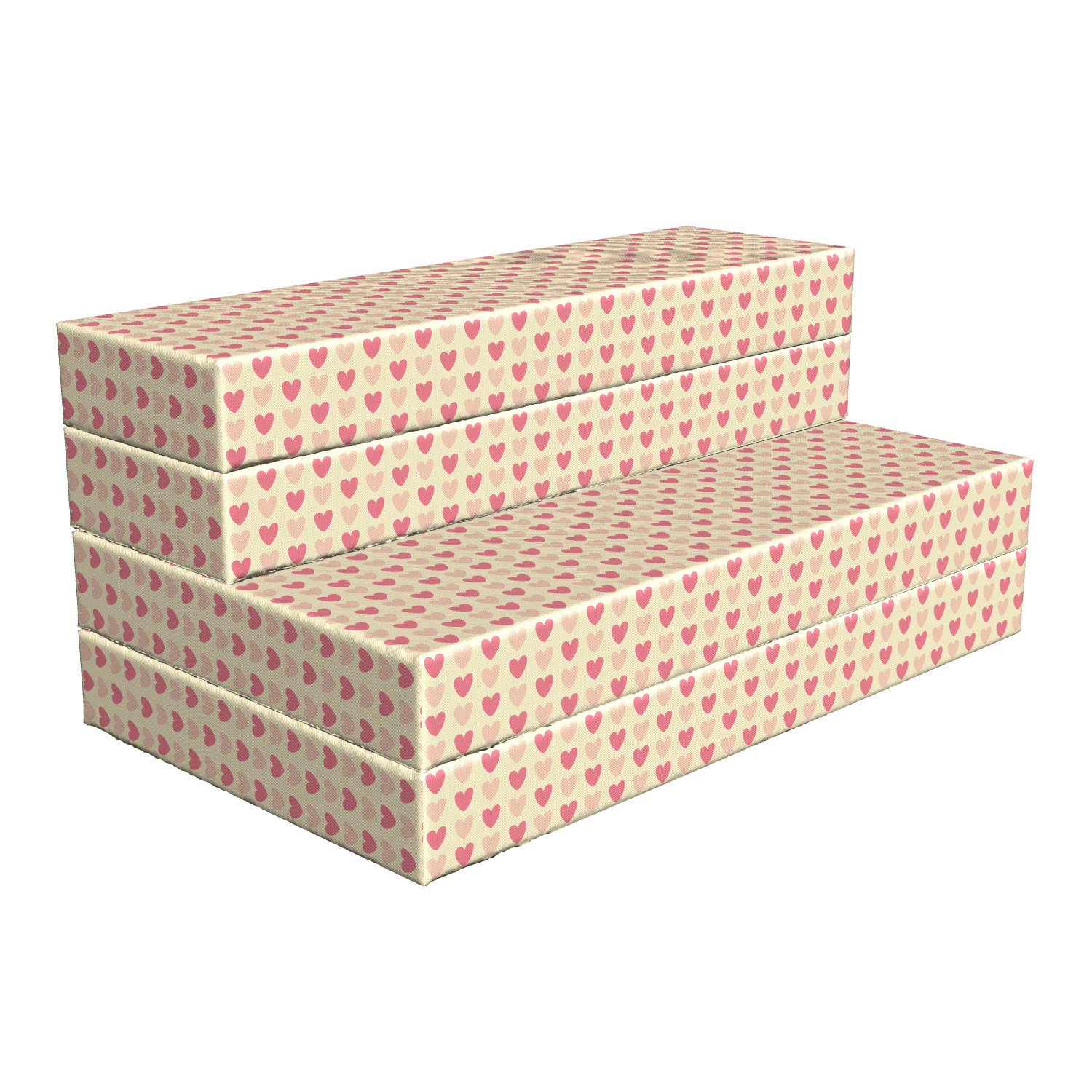 Ambesonne Romantic Foldable Mattress with Soft Color Hearts - 78.7