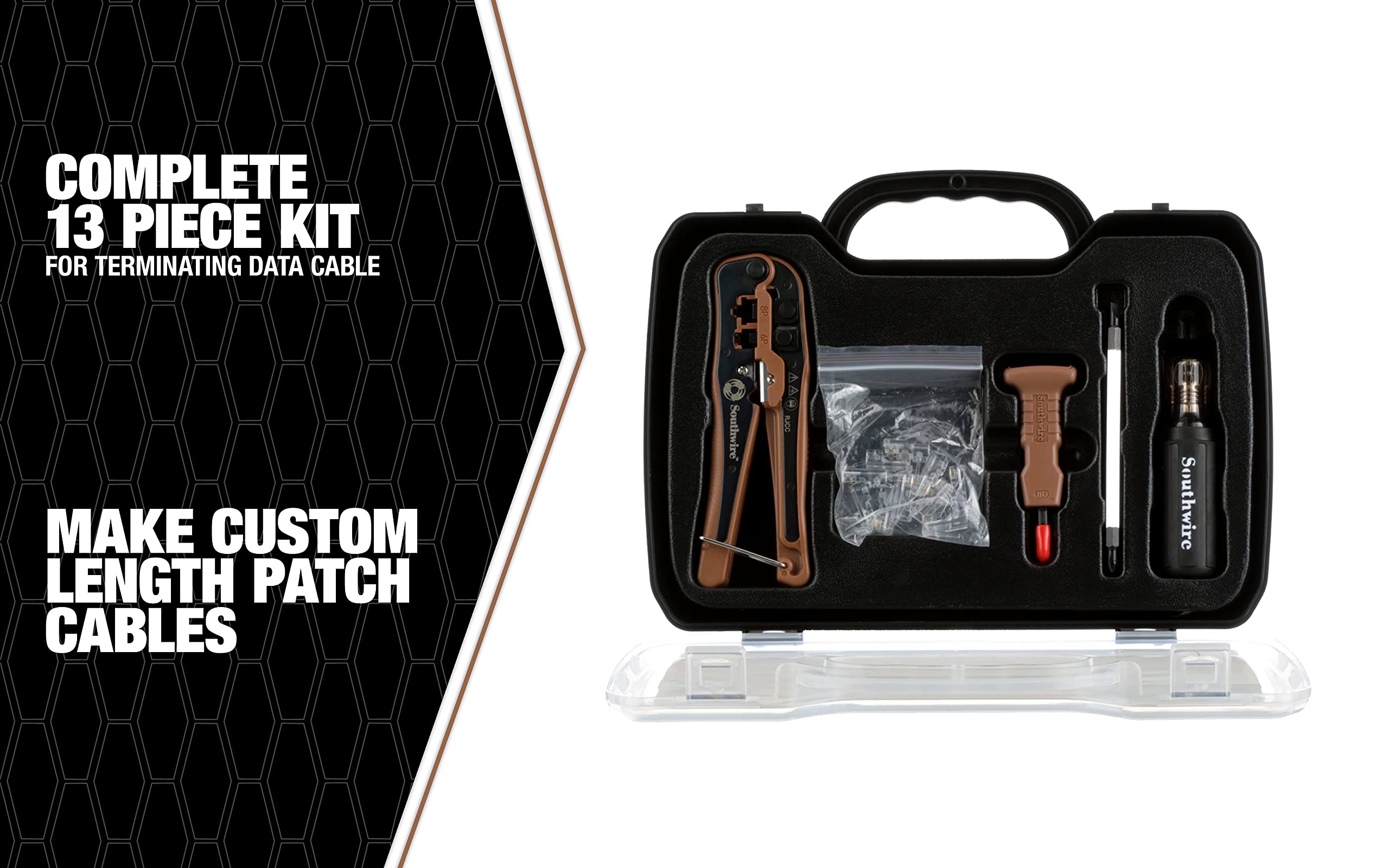Southwire 58744140 KIT-TP1 Professional Network Tool Kit for Ethernet Cable Installation & Repair - Ideal for IT Technicians, Electricians, and DIY Home Networking Projects