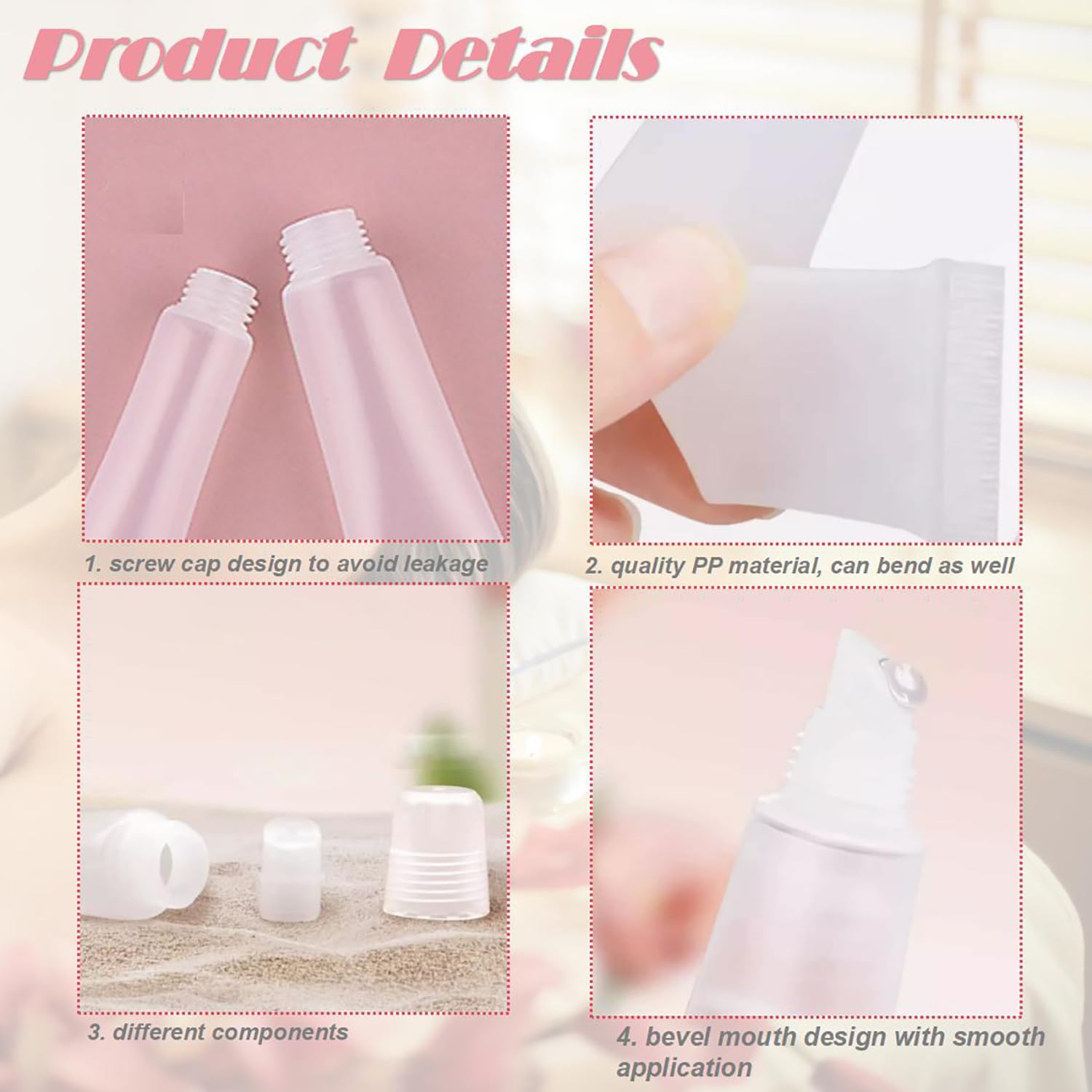 40Pcs 15ML Clear Refillable Lip Gloss Tubes - Soft Squeeze Empty Cosmetic Containers for DIY Lip Balm, Makeup & Travel Toiletries - Perfect for Home Beauty Kits, Salon Use & On-the-Go Touch Ups