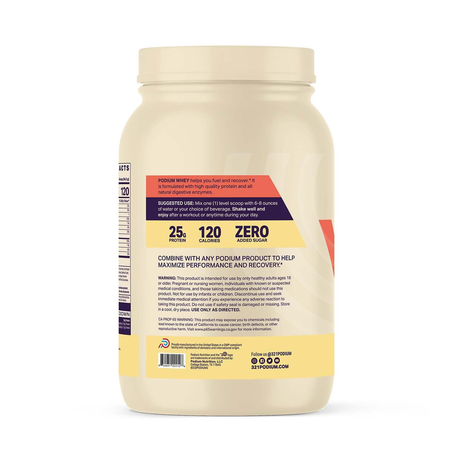 Podium Nutrition Whey Protein Powder - Coffee Ice Cream Flavor, 27 Servings, 25g Protein Per Serving | Gluten Free, Soy Free, Keto Friendly | Post-Workout Recovery, Muscle Building, Healthy Breakfast Smoothies